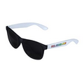 White Retro 2 Tone Tinted Lens Sunglasses